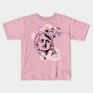 Statue with botanical flowers Kids T-Shirt